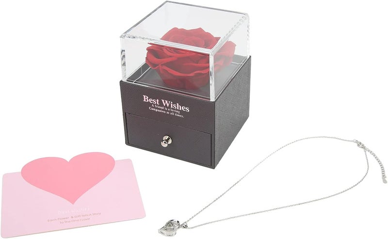 woobles Rose necklace gift box, exquisite style love necklace box as a gift for various - Image 1